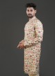 Readymade Embroidered Golden Cream Kurta Pajama